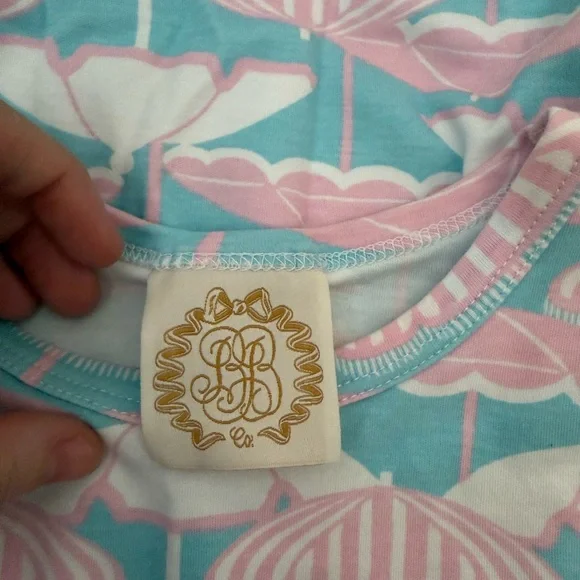 The Beaufort Bonnet Company Pink and Blue Umbrella Pattern Dress - Picture 3 of 4